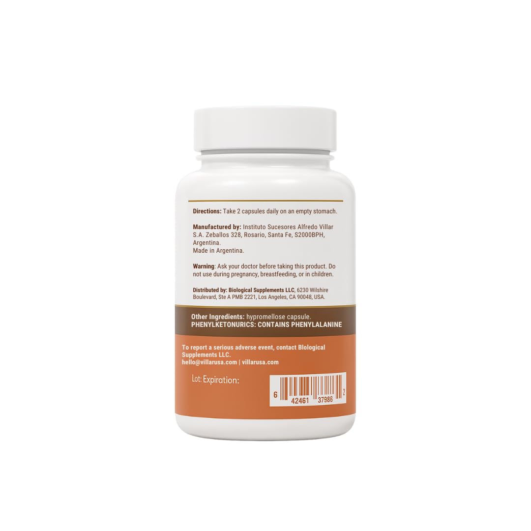 Nootropic Brain Supplement – Grass-Fed Bovine Brain Peptides for Focus, Memory & Mental Clarity – Ancestral Cognitive Support – Argentine Pasture-Raised, Non-GMO – 60 Capsules VILLAR BIOTECH Au supplements