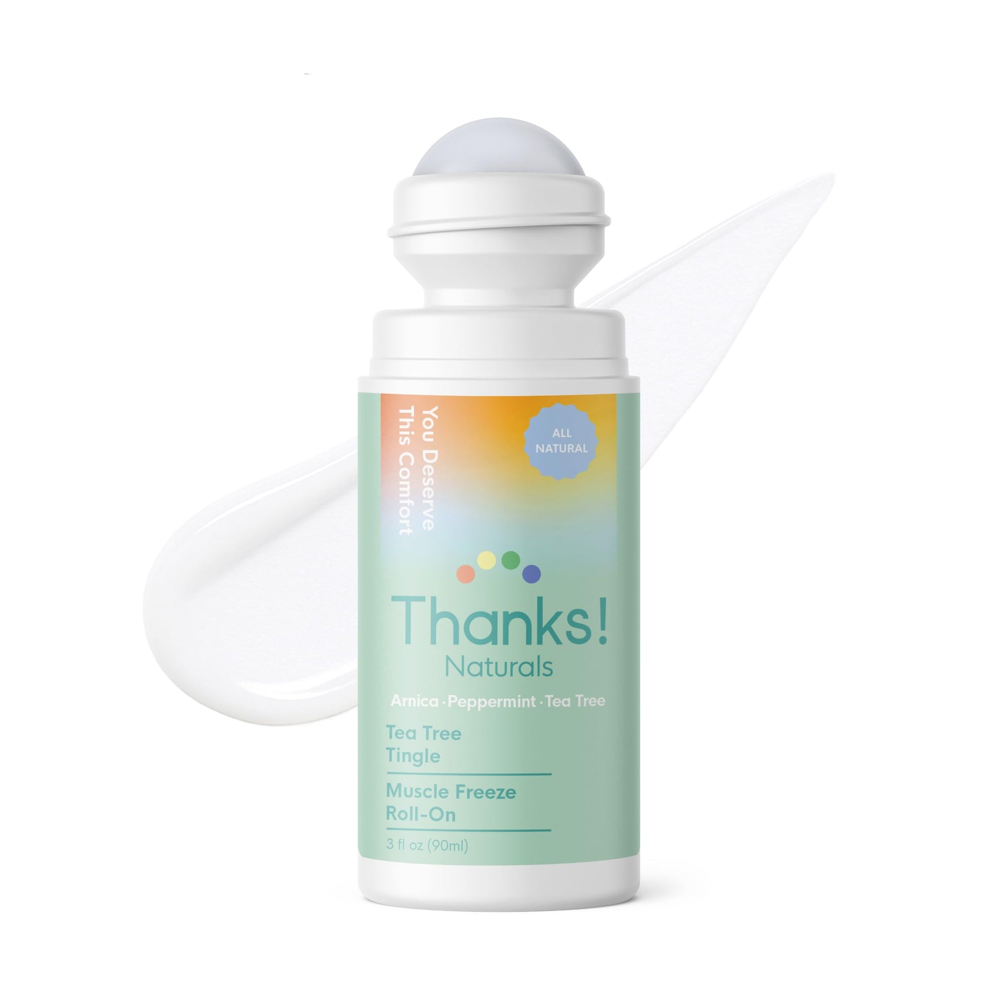 Thanks! Naturals Muscle Freeze Roll On, Tea Tree Tingle, Vegan, Cold Pressed Formula with Shea Butter, Eucalyptus & Peppermint, Use on Neck, Knees & Joints, Post Workout Essential, 3 FL OZ Thanks! Naturals Au supplements