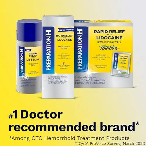 Preparation H Rapid Relief Hemorrhoid Cream with Lidocaine, Numbing Relief for Swelling, Pain, Burning and Itching - 0.75 Oz Tube Preparation H Au supplements