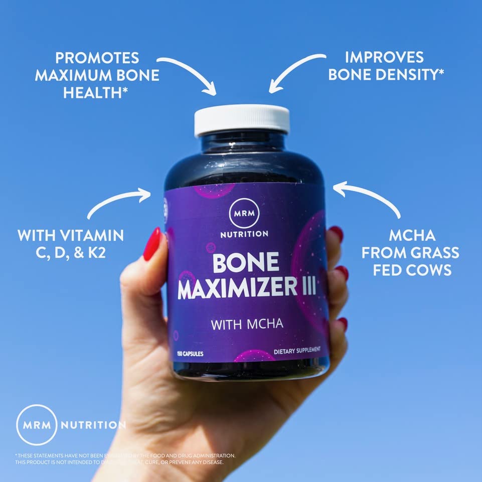 MRM Nutrition Bone Maximizer® III | with MCHA + Vitamin D3 + Vitamin K2 | Bone Health | High Potency | Key Vitamins and Minerals for Bones | 50 Servings MRM Au supplements