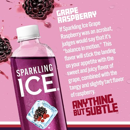Sparkling Ice, Grape Raspberry Sparkling Water, Zero Sugar Flavored Water, with Vitamins Sparkling ICE Au supplements
