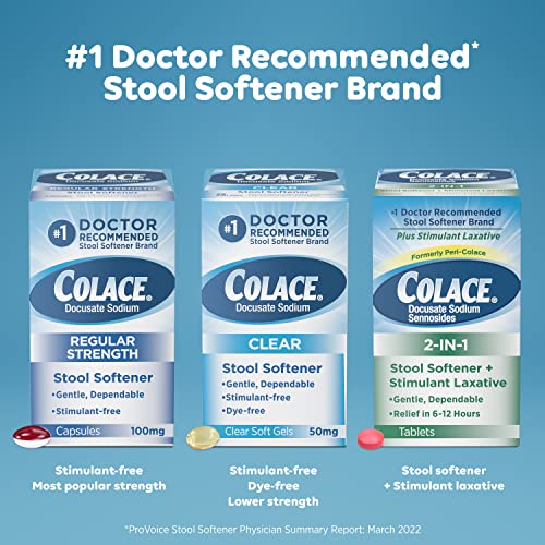 Colace 2-In-1 Stool Softener & Stimulant Laxative Tablets, Gentle Constipation Relief in 6-12 Hours Colace Au supplements