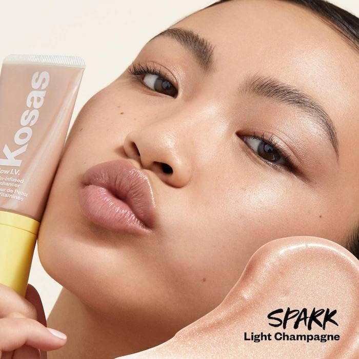 Kosas Glow I.V. - Vitamin-Infused Skin Illuminating Enhancer - Spark. Bonus Premium Korean Sheet Masque with Collagen Kosas Au supplements