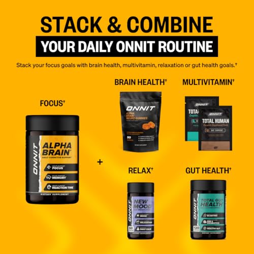 ONNIT Alpha Brain Nootropic Capsules for Men & Women, IGEN Non-GMO Tested Memory, Focus & Mental Clarity, with L-Theanine and Vitamin B6, 30 Count Each, Pack of 3 (90 Capsules) ONNIT Au supplements