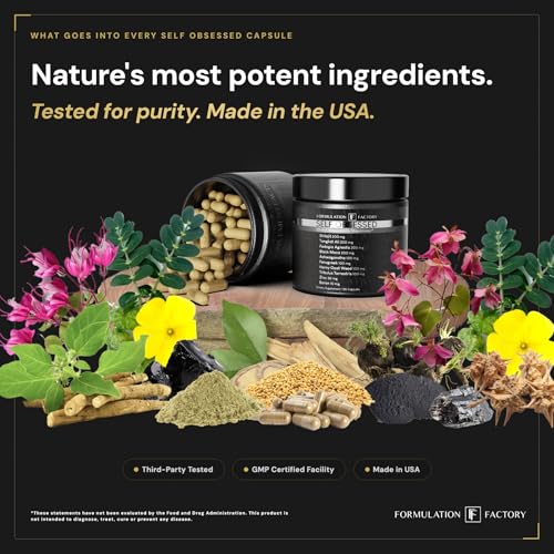 Self Obsessed Masculine Vitality & Testosterone Support - 10-in-1 Complex with Shilajit, Tongkat Ali, & Fadogia Agrestis - 120 Capsules, 2 Month Supply (120 Count (Pack of 1), Self Obsessed) Formulation Factory Au supplements