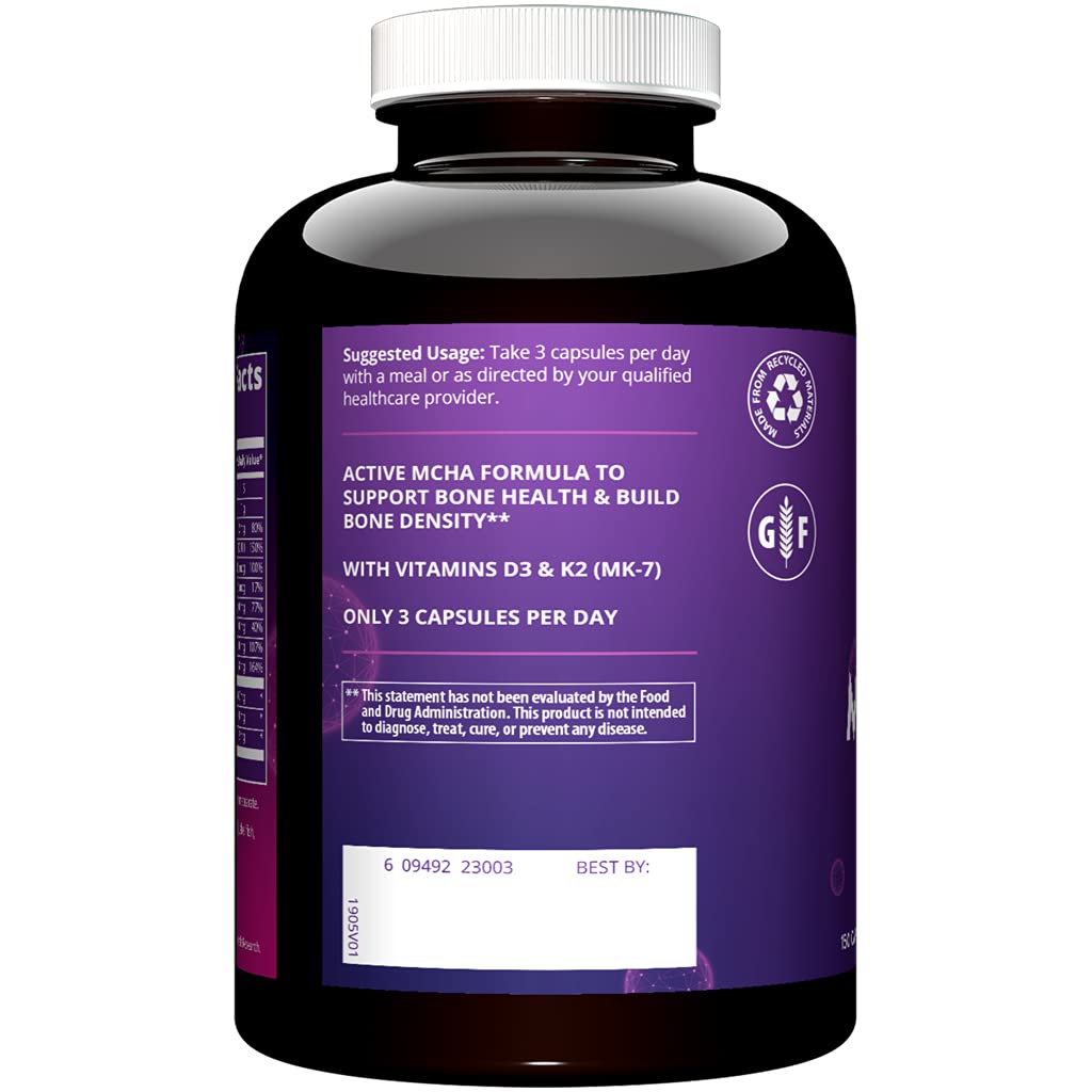 MRM Nutrition Bone Maximizer® III | with MCHA + Vitamin D3 + Vitamin K2 | Bone Health | High Potency | Key Vitamins and Minerals for Bones | 50 Servings MRM Au supplements