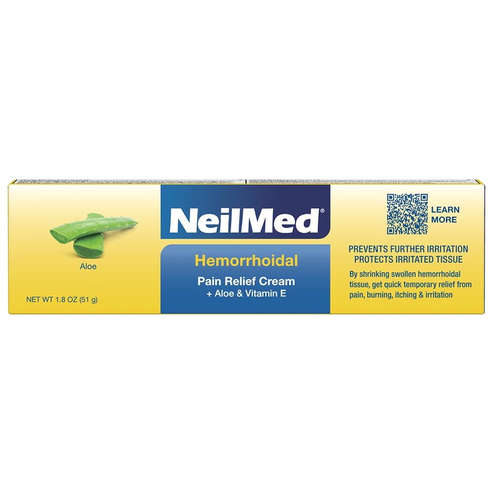 NeilMed Hemorrhoidal Pain Relief Cream with Aloe & Vitamin E, Hemorrhoid Treatment, Pain Relief, Relieves Burning, Itching and Discomfort, 1.8 oz. NeilMed Au supplements