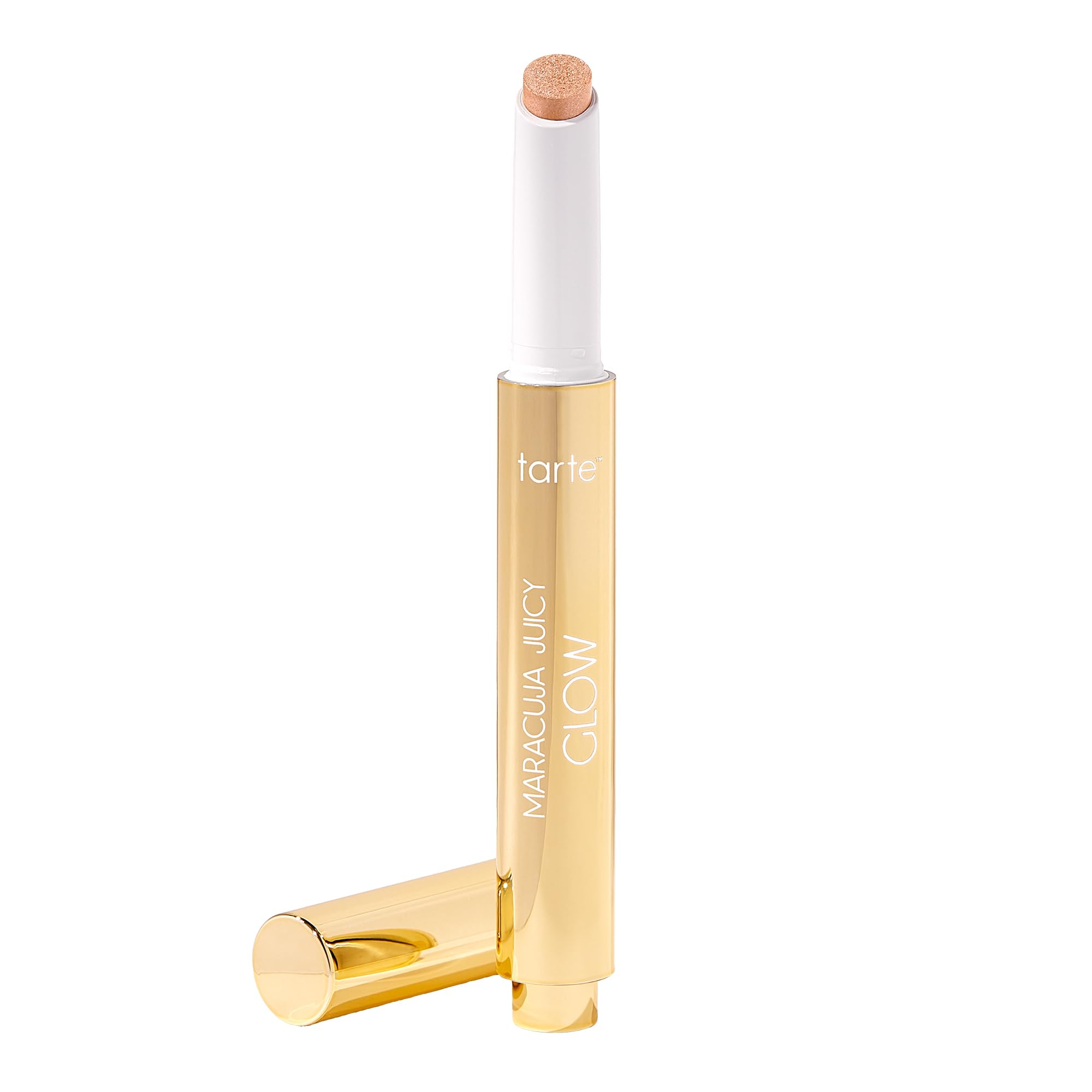 tarte maracuja juicy glow highlight – Highlighter with Vitamin E to Hydrate, Blur appearance for a Smooth Buildable & Luminous Radiant Finish, Vegan & Cruelty-Free, full size, champagne glow tarte Au supplements