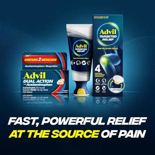 Advil Dual Action Coated Caplets, 125 Mg Ibuprofen and 250 Mg Acetaminophen per Dose (2 Dose Equivalent) for 8 Hour Pain Relief - 216 Count Advil Au supplements
