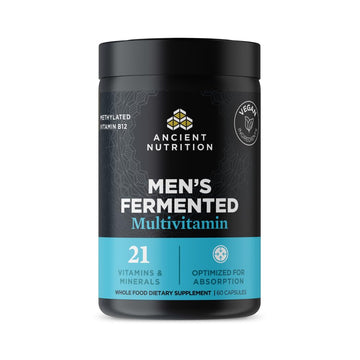Ancient Nutrition Multivitamin for Men, Men's Fermented Multivitamin with Methylated Vitamin A, C, D, E, K, Zinc & Magnesium, Immune Support, Vegan, 60 Ct Ancient Nutrition Au supplements