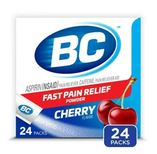 BC Powder Pain Reliever, Cherry Flavor Aspirin Dissolve Packs, 24 Count Powder Packets (6 Pack) BC Au supplements