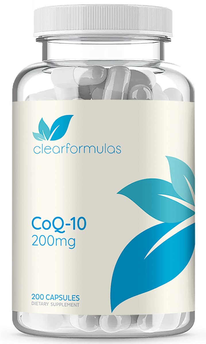 Clear Formulas CoQ10 200mg 200 Capsules Quick Absorption Non-GMO Clear Formulas Au supplements