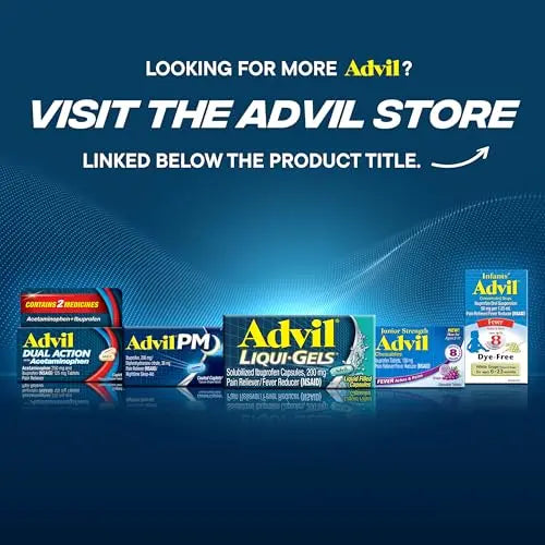 Advil Pain Reliever and Fever Reducer, Ibuprofen 200mg for Pain Relief - 50 Coated Tablets Advil Au supplements