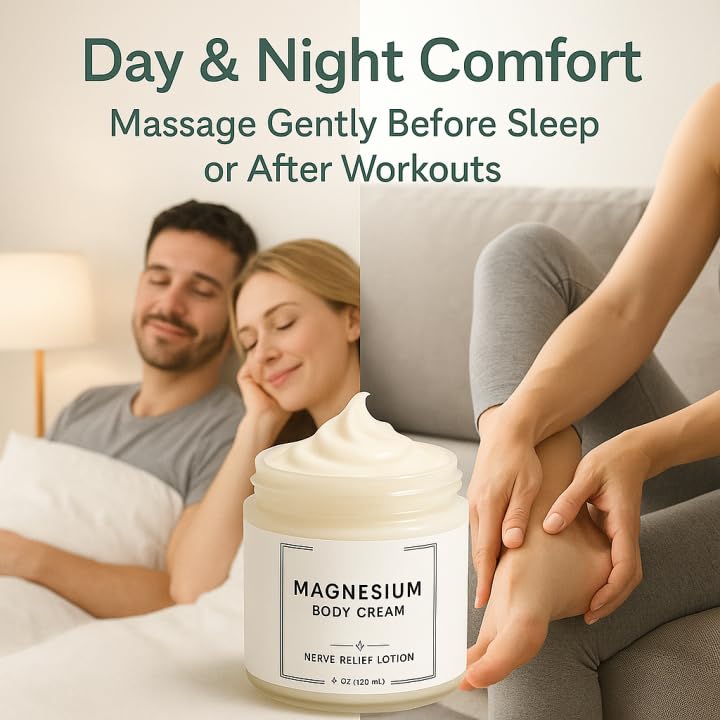 Neuropathy Cream | Nerve Relief Lotion for Feet, Legs & Hands | Magnesium Chloride with Aloe Vera Extract | Non-Greasy Formula for Day & Night Use | Thoughtful Gift for Mama, Dad, Men & Women (1) DFTLUUE Au supplements