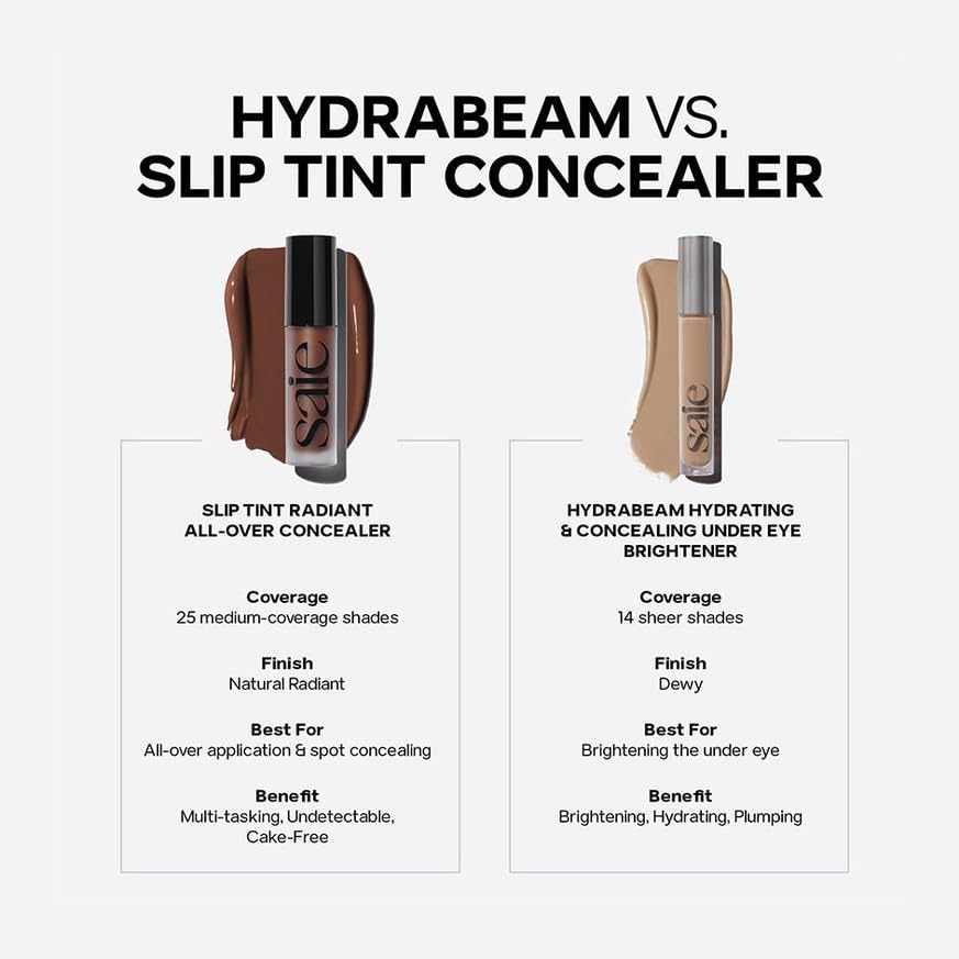 Saie Hydrabeam Under Eye Brightener - Sheer + Hydrating Concealer with Glycerin, Squalane + Cucumber Extract - Brightening Under Eye Concealer + Corrector for Even, Glowing Skin - Shade 6 (0.2 oz) Saie Au supplements