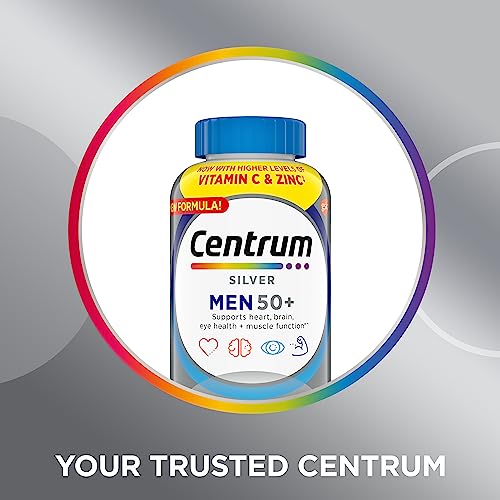 Centrum Silver Men's 50+ Multivitamin with Vitamin D3, B-Vitamins, Zinc for Memory Centrum Au supplements