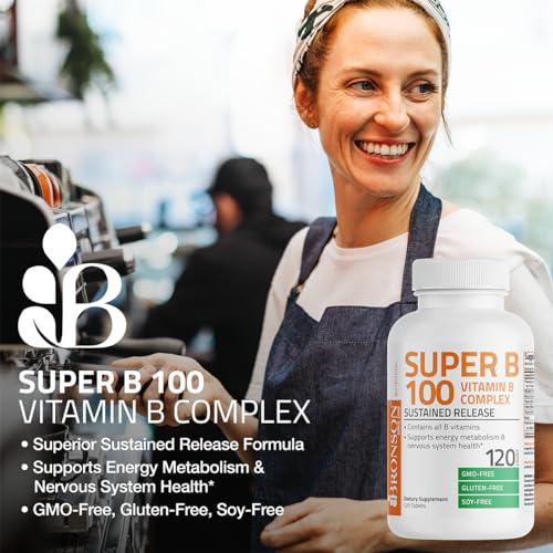 Bronson Vitamin B 100 Complex High Potency Sustained Release (Vitamin B1, B2, B3, B6) Bronson Au supplements
