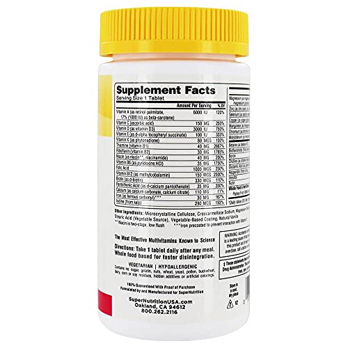 SuperNutrition SimplyOne Multi-Vitamin for PreNatal, One/Day Tablets, Day Supply, White, 90 Count