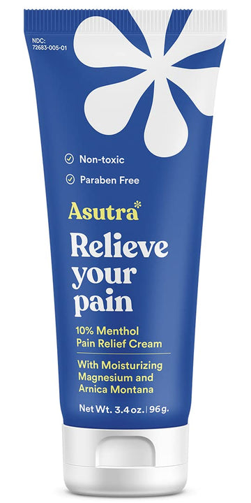 ASUTRA Muscle Pain Relief Cream, Cooling Menthol with Moisturizing Magnesium and Arnica Montana Oil, 3.4 oz ASUTRA Au supplements