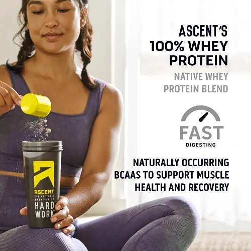 Ascent 100% Whey Protein Powder - Post Workout Whey Protein Isolate, Zero Artificial Flavors & Sweeteners Ascent Au supplements