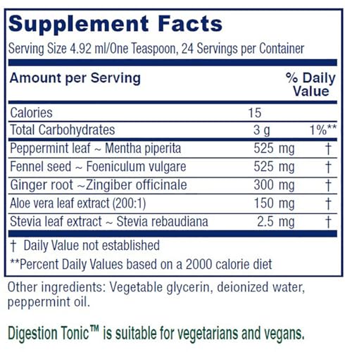 Vitanica Digestion Tonic, Gas and Bloating Relief Supplement, Organic, Improve Digestive