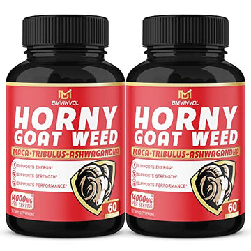 BMVINVOL (2 Packs) Horny Goat Weed Capsules, 14000mg Herbal Equivale BMVINVOL Au supplements