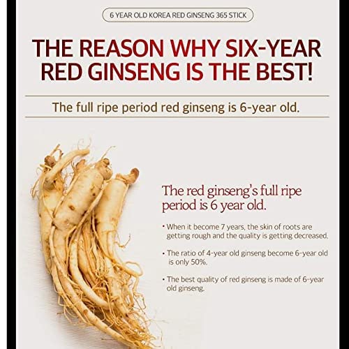 6 Years Red Ginseng 365 Stick Korea ginseng Au supplements