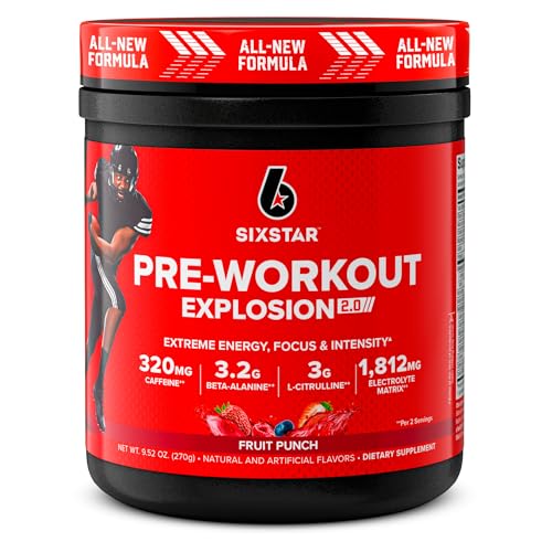 Six Star Pre-Workout Explosion 2.0 Fruit Punch - Pre-Workout Powder, Explosive Energy Six Star Au supplements