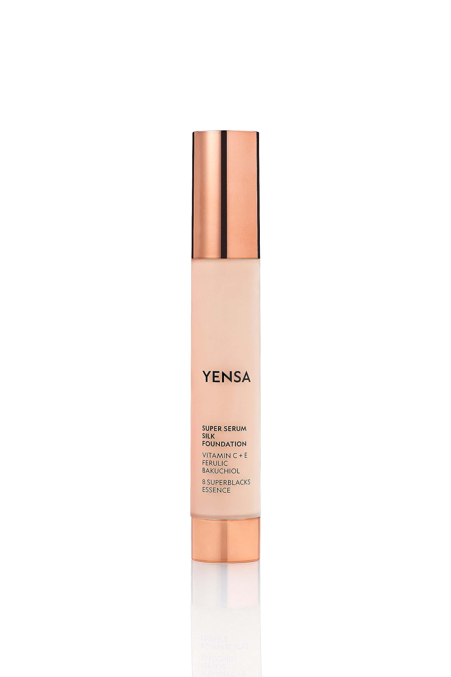 YENSA Serum Foundation Makeup - Super Silk Full Coverage Foundation Enriched with Peptides, Vitamin C & Ferulic Acid to Help Reduce Fine Lines, Wrinkles & Dark Circles - Light 1 (1 oz) YENSA Au supplements