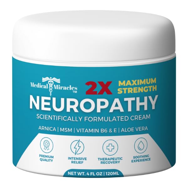 Medical Miracles Neuropathy Cream 2X Strength | Nerve Therapy Max Potency Relief for Feet, Hands, Legs, Toes - Arnica, Vitamin B6, Aloe Vera, MSM - Crafted for Exceptional Relief 4oz Medical Miracles Au supplements