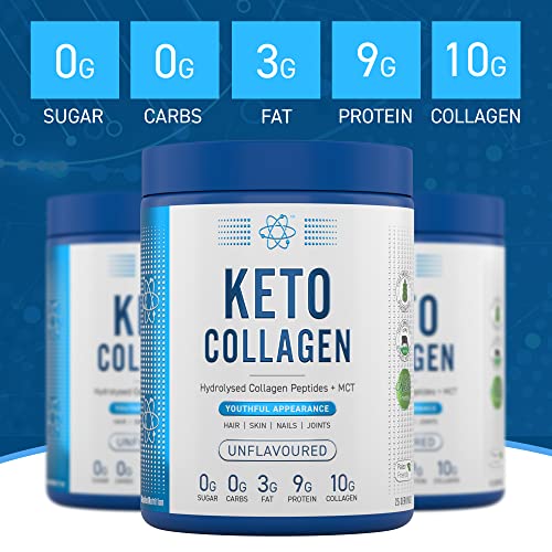 Applied Nutrition Keto Protein Powder, Hydrolysed Collagen Peptides + MCT Healthy Fats & Skin, Ketogenic & Paleo Diet