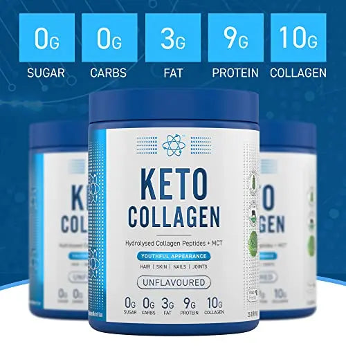Applied Nutrition Keto Protein Powder, Hydrolysed Collagen Peptides + MCT Healthy Fats & Skin, Ketogenic & Paleo Diet