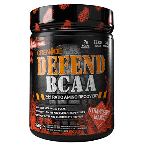 Grenade Defend BCAA Powder, Strawberry Mango, 390 g (7 g BCAA's Per Serving Grenade Au supplements