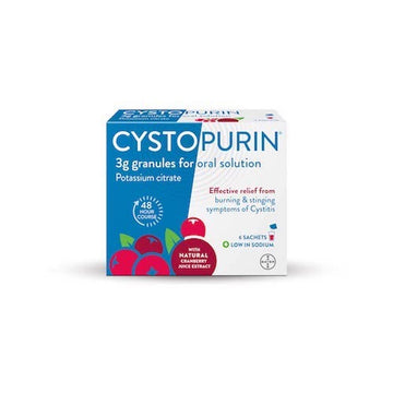 Cystopurin Cystitis Relief, Cranberry Flavour and Low in Sodium, 6 Sachets Cystopurin Au supplements
