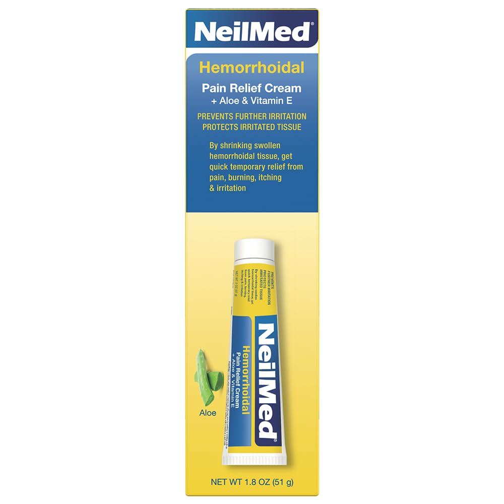 NeilMed Hemorrhoidal Pain Relief Cream with Aloe & Vitamin E, Hemorrhoid Treatment, Pain Relief, Relieves Burning, Itching and Discomfort, 1.8 oz. NeilMed Au supplements