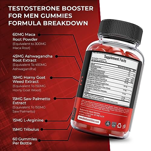 Testosterone Booster For Men Gummies - Enhances Strength & Stamina - Optimizes Physical
