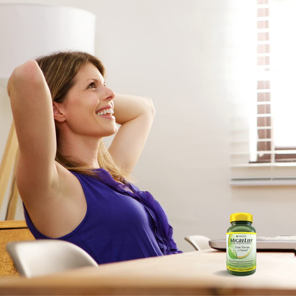 MigreLief Original Triple Therapy with Puracol - Nutritional Support for Migraine Sufferers - 60 Caplets/1 Month Supply MigreLief Au supplements