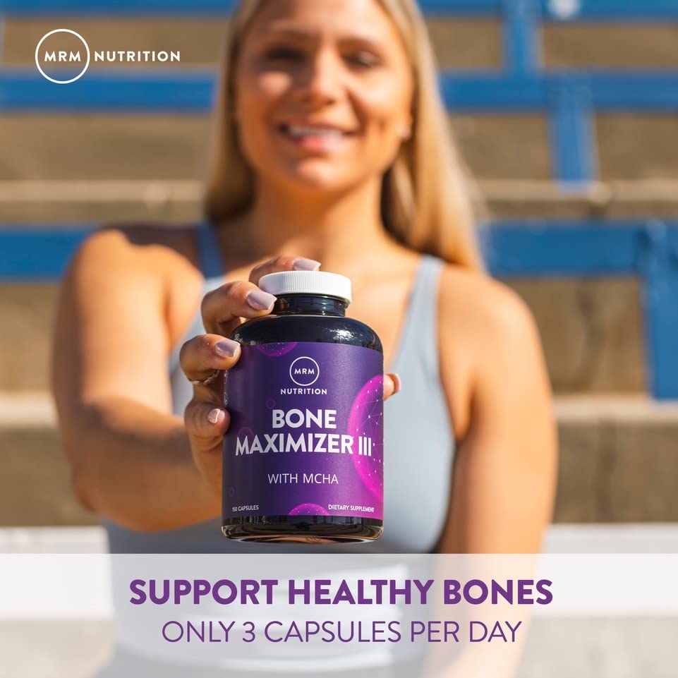 MRM Nutrition Bone Maximizer® III | with MCHA + Vitamin D3 + Vitamin K2 | Bone Health | High Potency | Key Vitamins and Minerals for Bones | 50 Servings MRM Au supplements