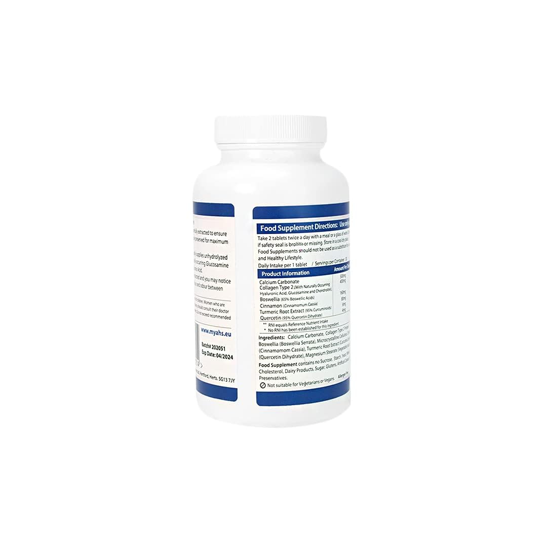 AHS Collagen Type 2 120 Tablets - 4500MG Per Day - Formulated with Calcium and Turmeric AHS Au supplements