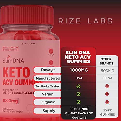 rize labs (3 Pack) SlimDNA Keto Gummies - ACV for Advanced Weight Loss with Apple Cider rize labs Au supplements