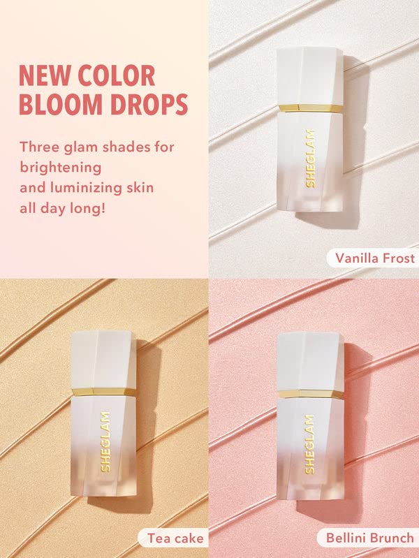 SHEGLAM Glow Bloom Liquid Waterproof Highlighter Long Lasting Cream Highlighter with Shimmer Dewy Finish - Vanilla Frost SHEGLAM Au supplements