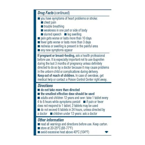 Advil Pain Reliever and Fever Reducer, Ibuprofen 200mg for Pain Relief - 50 Coated Tablets Advil Au supplements