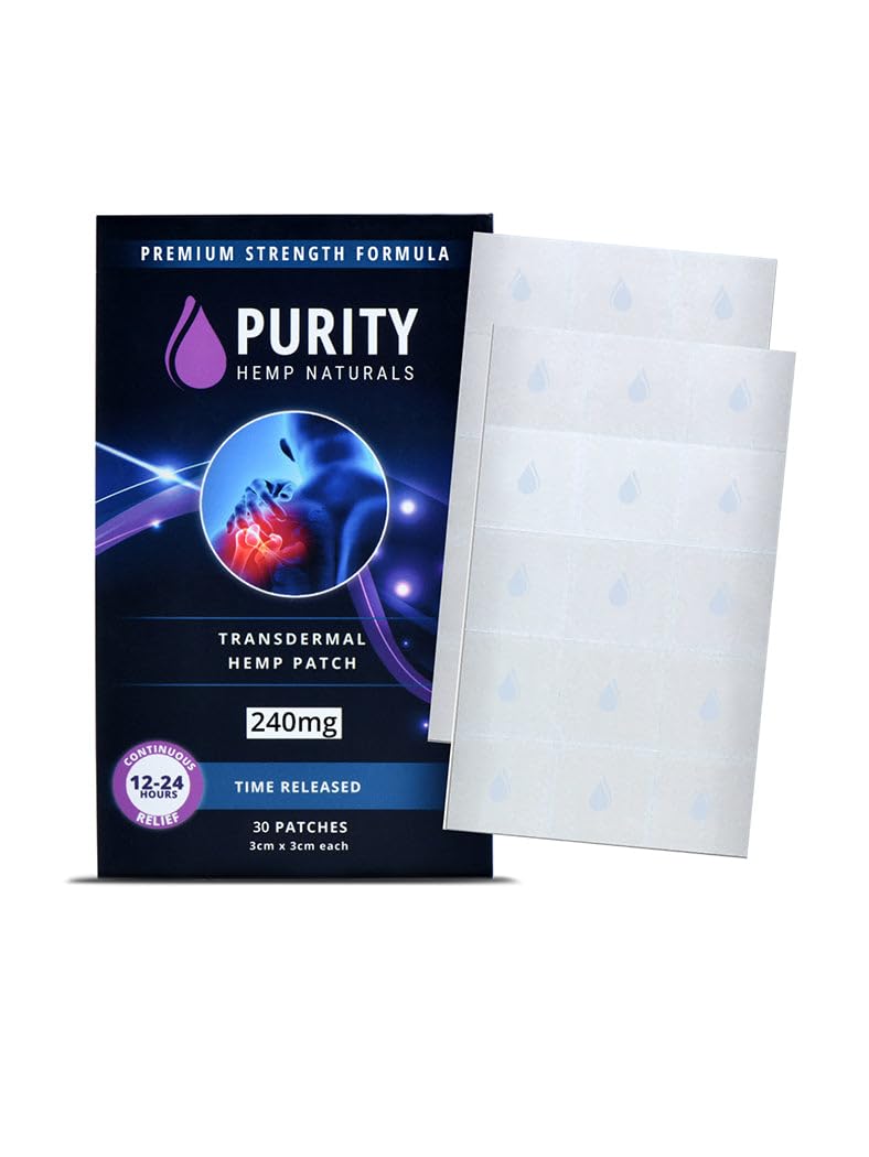 Purity Hemp Naturals Body Discomfort Patch 240 mg - 30 ct (8 mg ea.) Lasts 24 Hours. Sweat & Water Resistant. Convenient & Discreet. For Use On Any Part Of The Body. Plant-Based Extended-Release Patch Purity Hemp Naturals Au supplements
