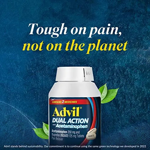 Advil Dual Action With Acetaminophen And Ibuprofen (2 Dose Equivalent) For 8 Hour Pain Relief, Coated 144 Ct Caplets And 2 Ct. Sample Of Advil PM Advil Au supplements