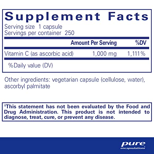 Pure Encapsulations Ascorbic Acid Capsules | Vitamin C Supplement Pure Encapsulations Au supplements