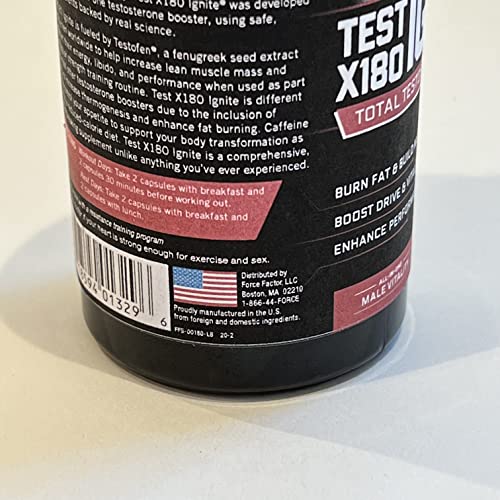 FORCE FACTOR Test X180 Ignite Testosterone Booster for Men, Testosterone Support Force Factor Au supplements