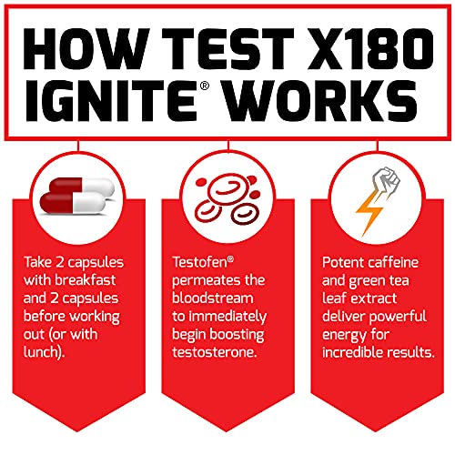 FORCE FACTOR Test X180 Ignite Testosterone Booster for Men, Testosterone Support Force Factor Au supplements