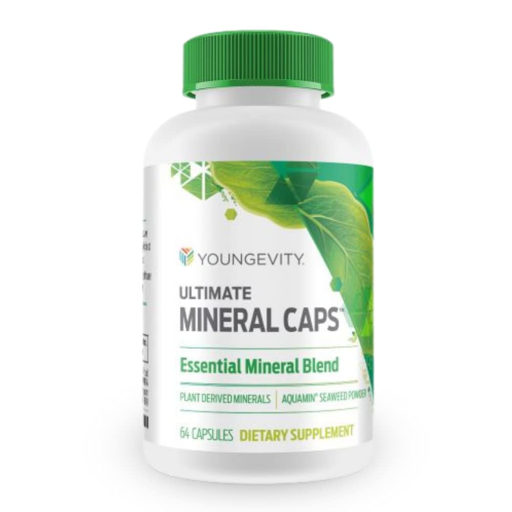 Youngevity Ultimate Mineral Caps™ - 70+ Essential Full Spectrum Trace Minerals - Nutrient-Dense, Derived from Humic & Aquamin Seaweed (64 Capsule) Youngevity Au supplements