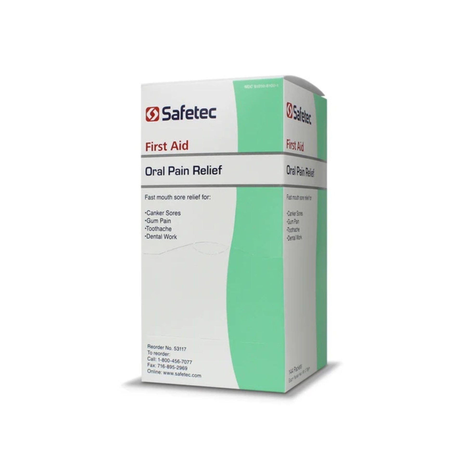 Safetec Oral Pain Relief, .75 g Packets, Box of 144 Safetec Au supplements
