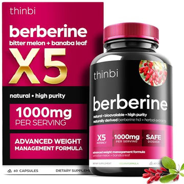 1000mg Berberine Supplement Capsules with Bitter Melon and Banaba Leaf - 30 Servings Artnaturals Store Au supplements
